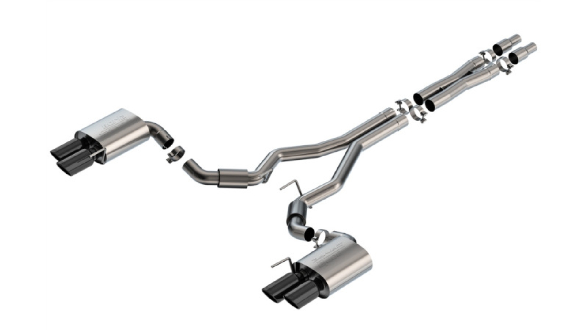 Picture of Borla 2024 Ford Mustang GT 5.0L V8 3 in S-Type Catback Non-Active Exhaust- Black Chrome Quad Tip