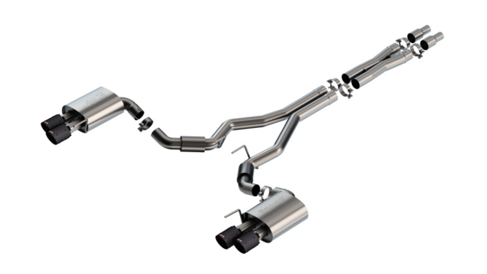 Picture of Borla 2024 Ford Mustang GT 5.0L V8 3 in S-Type Catback Non-Active Exhaust- Carbon Fiber Quad Tip