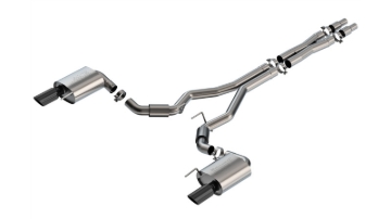 Picture of Borla 2024 Ford Mustang GT 5.0L V8 w/o Active Exhaust S-Type Cat-Back Exhaust System - Black Chrome