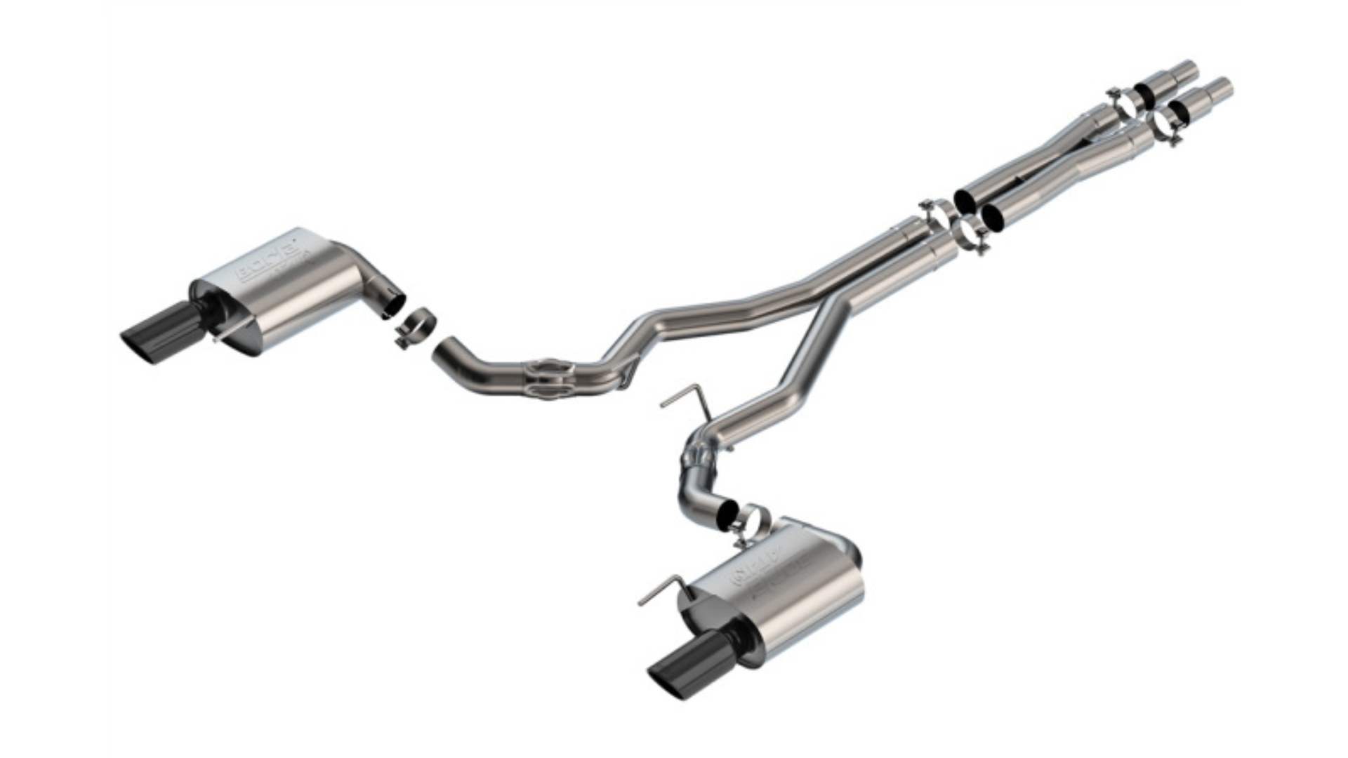 Picture of Borla 2024 Ford Mustang GT 5.0L V8 w/o Active Exhaust ATAK Cat-Back Exhaust System - Black Chrome