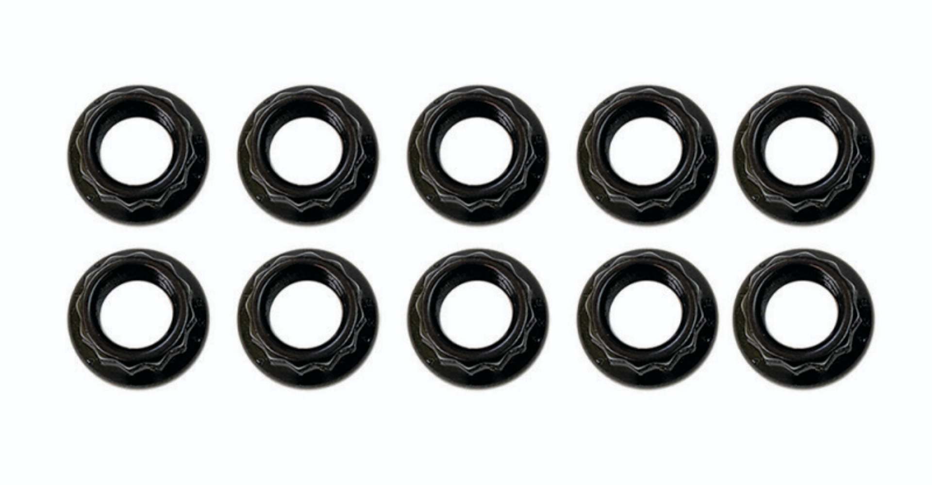 Picture of Moroso 5/16in-24 12 Point Black Oxide Flange Nut - 10 Pack