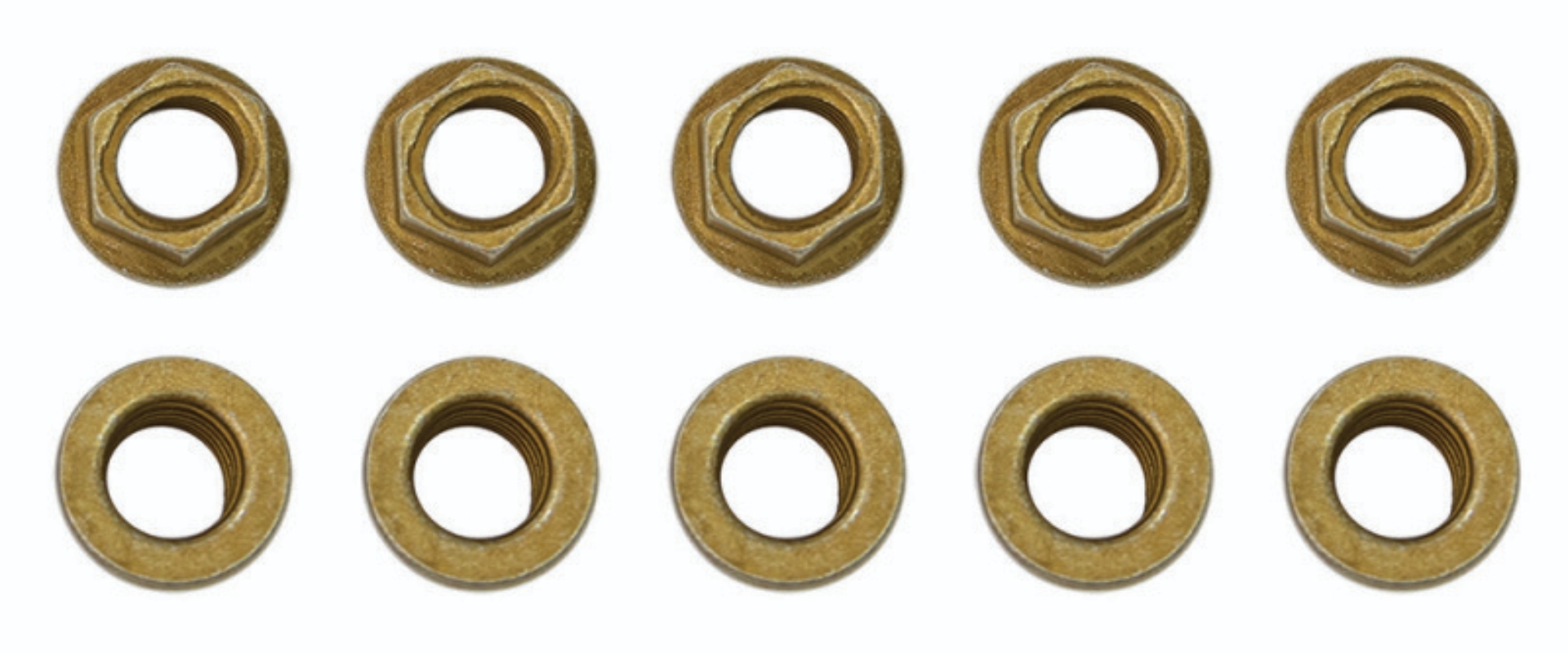 Picture of Moroso 1/4in-28 Zinc Flange Nut w/ Washer Face - 10 Pack