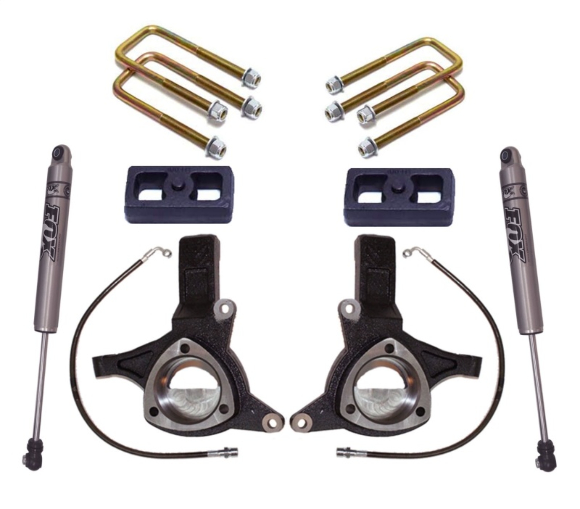 Picture of MaxTrac 16-18 GM C1500 2WD w/Stamped Steel Susp. 5in/3in MaxPro Elite Spindle Lift Kit w/FOX Shocks