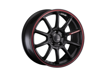 Picture of SSR GTV05 4x100 15x5.0 Offset 45 Flat Black w/ Red Line