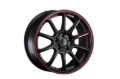 Picture of SSR GTV05 5x100 18x8.0 Offset 38 Flat Black w/ Red Line