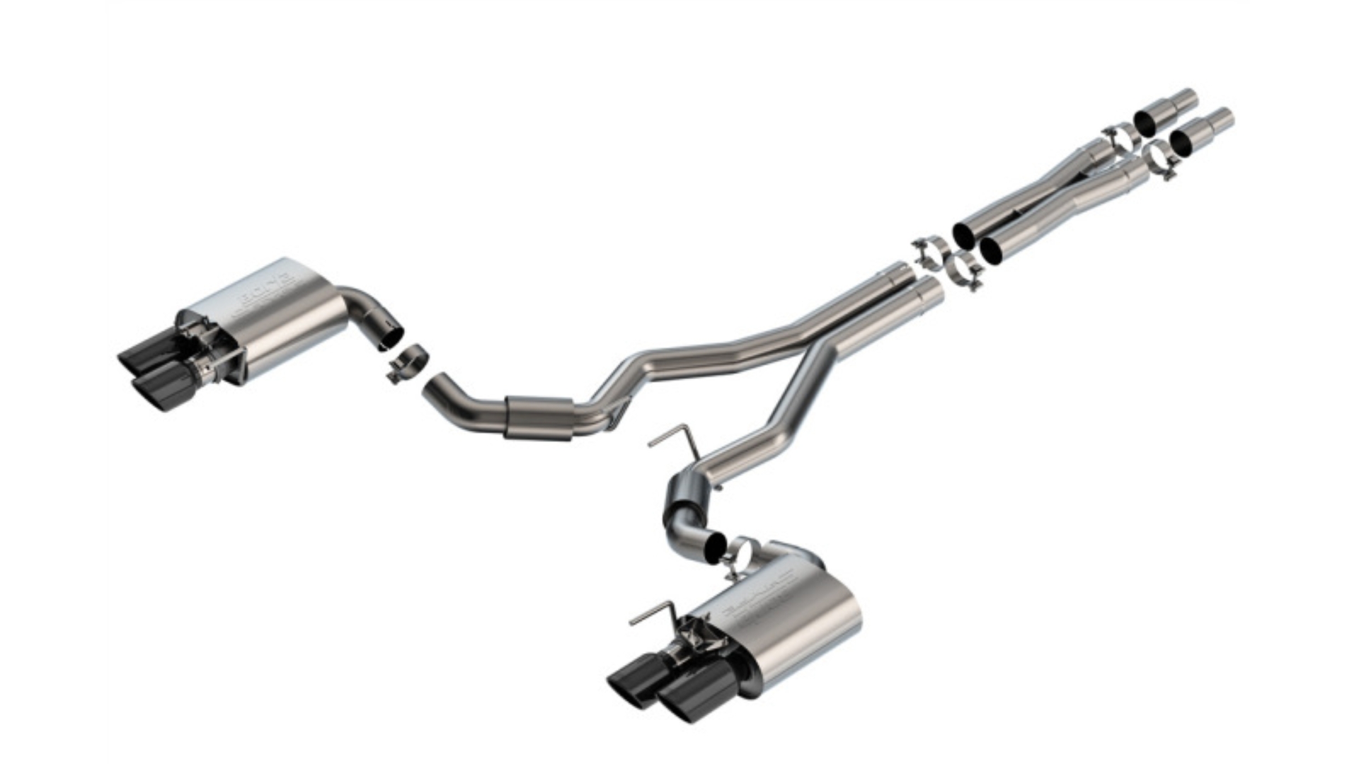 Picture of Borla 2024 Ford Mustang GT 5.0L V8 w/ Active Exhaust S-Type Cat-Back Exhaust System - Black Chrome