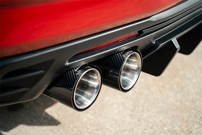 Picture of Corsa 2016-2024 Chevrolet Camaro SS / ZL1 Valved Axle-Back Exhaust w/ Carbon Fiber Quad Tips