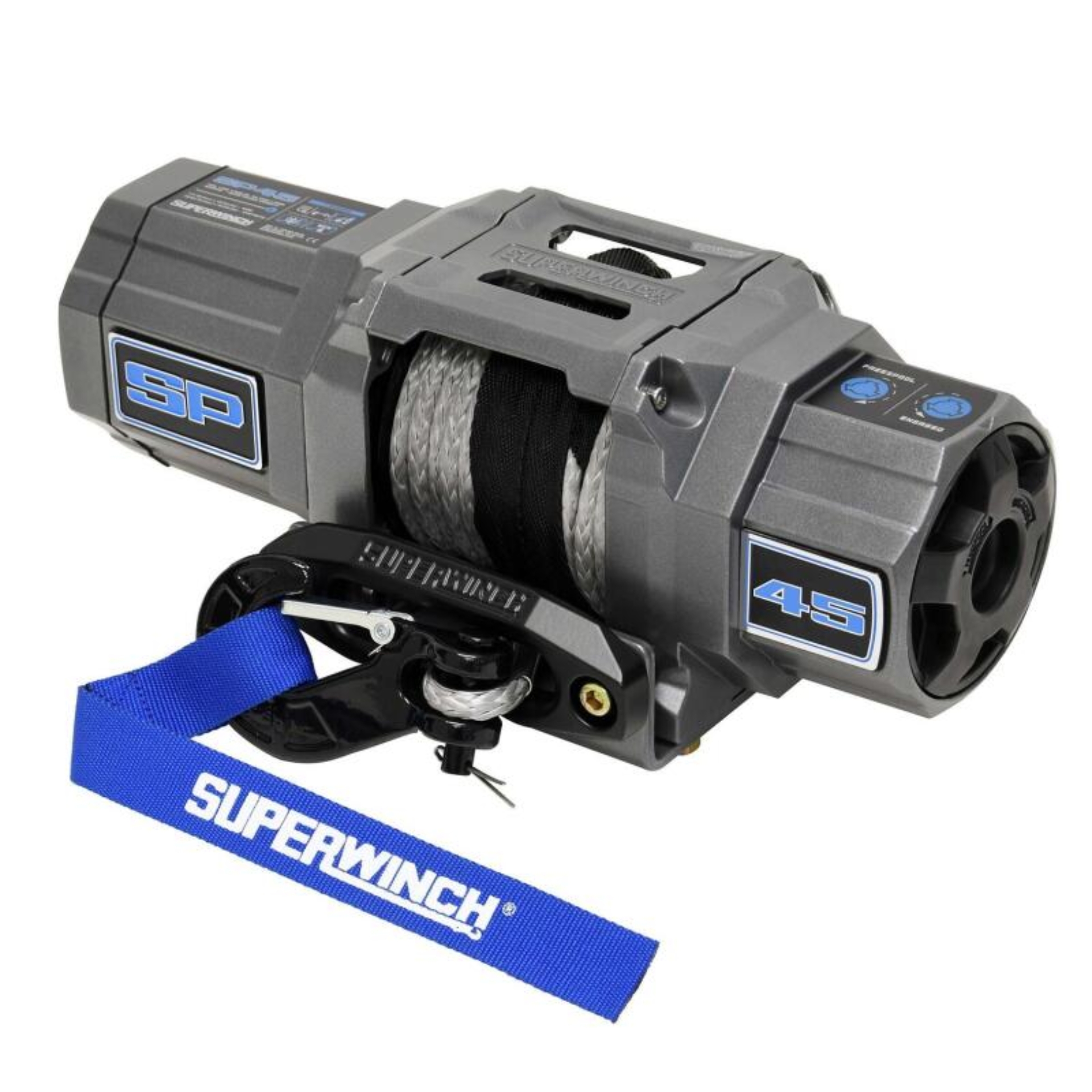 Picture of Superwinch 4500 LBS 12V DC 1/4in x 40ft Synthetic Rope Hawse Fairlead SP 45SR Winch