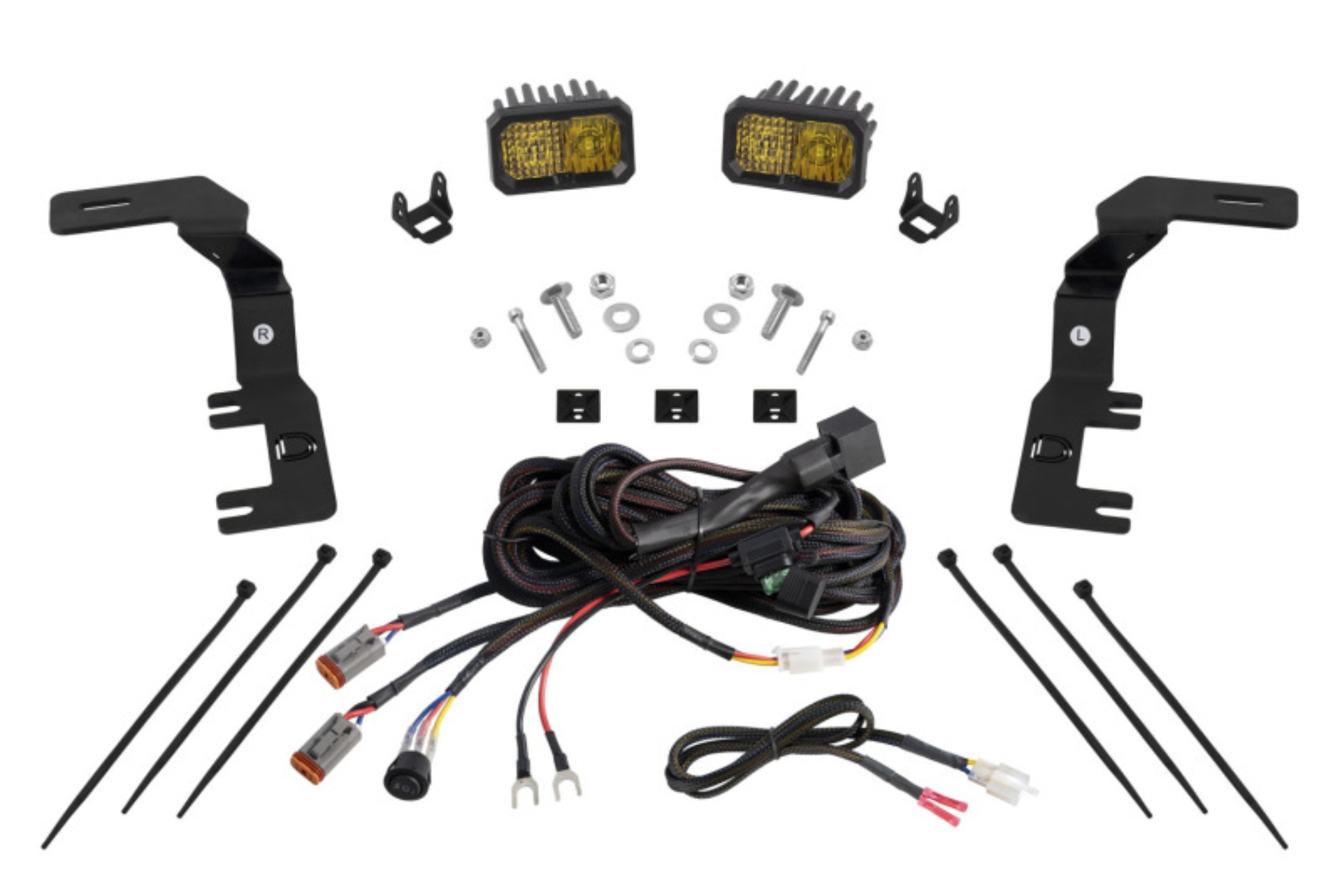 Picture of Diode Dynamics 2023+ Chevrolet Colorado Stage Series Ditch Light Kit C2 Sport Yellow Combo
