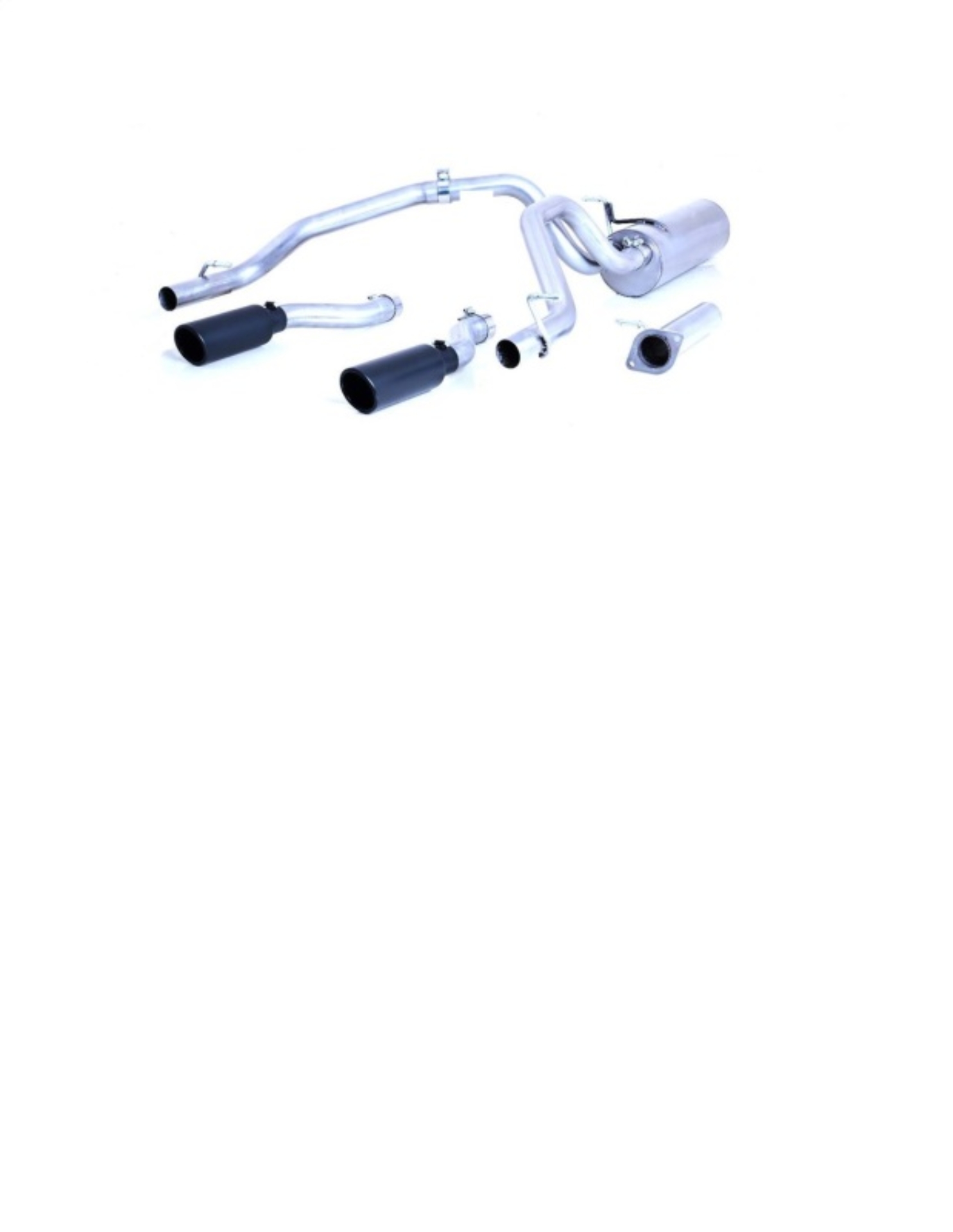 Picture of Gibson 25+ Dodge Ram 3.6L Crew Cab Short Bed Cat-Back Dual Sport Exhaust - Black Ceramic Tips