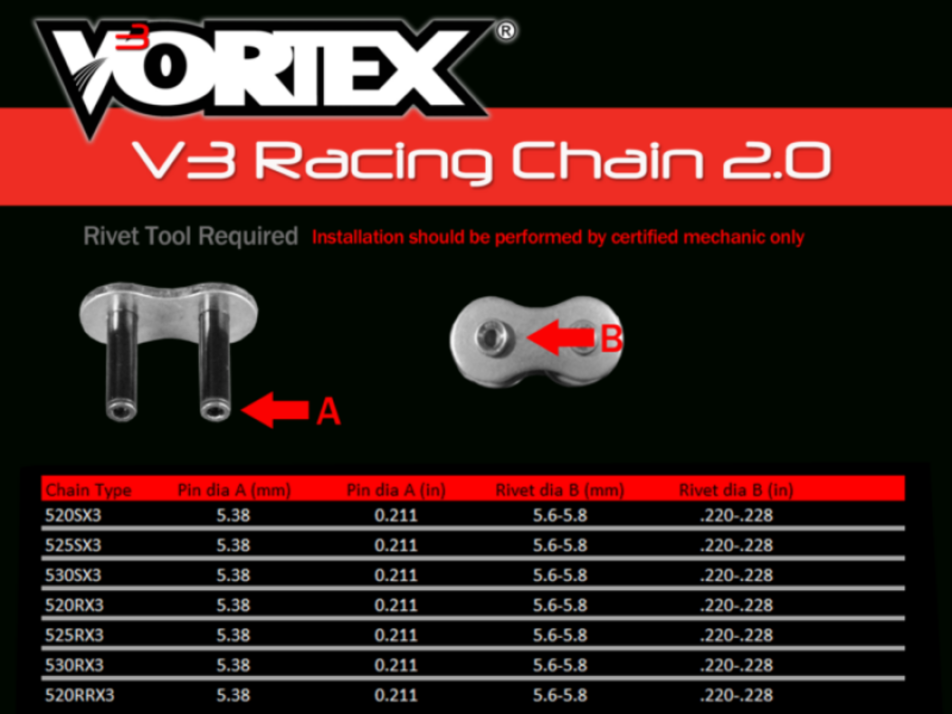 Picture of Vortex Racing VTX Chains - 520SX3-RCL