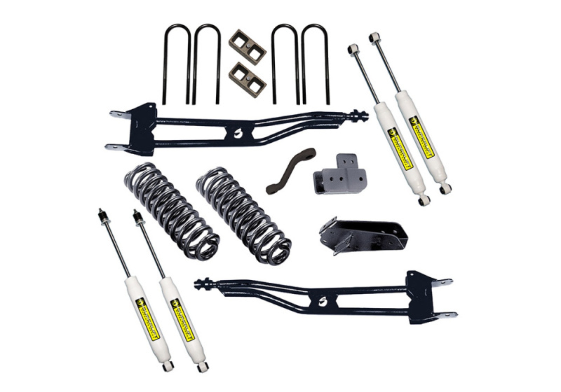 Picture of Superlift 80-96 Ford Bronco 4WD 4in Lift Kit Superunner Radius Arm Kit w/ Superlift Shocks