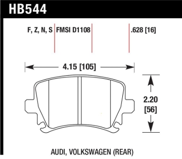 Picture of Hawk Audi A3 / A4 / A6 Quattro HPS Rear Brake Pads