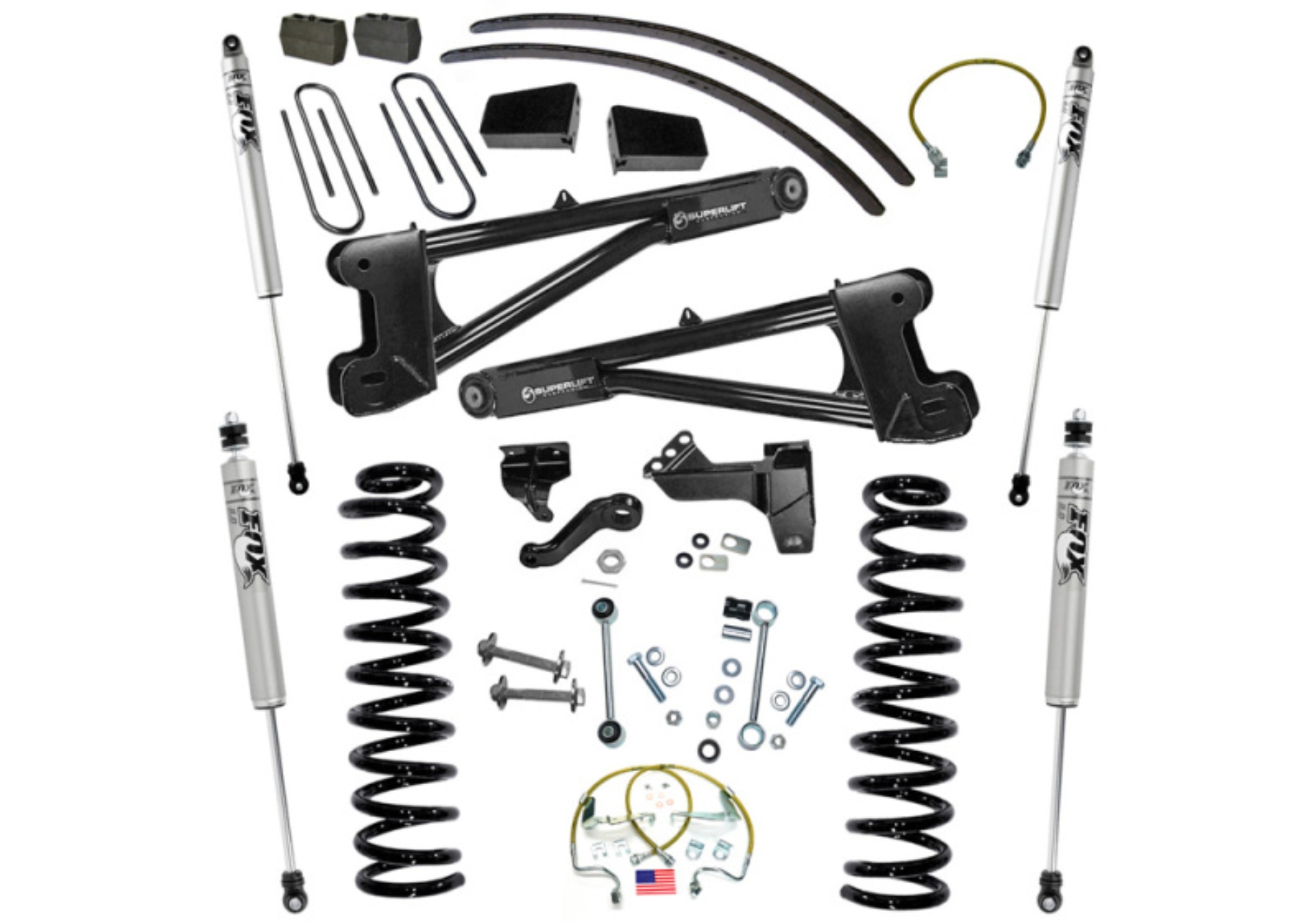 Picture of Superlift 08-10 Ford F-250 SuperDuty 4WD Diesel 8in Lift Kit w/ Repl Radius Arms/Fox 2.0 Shocks