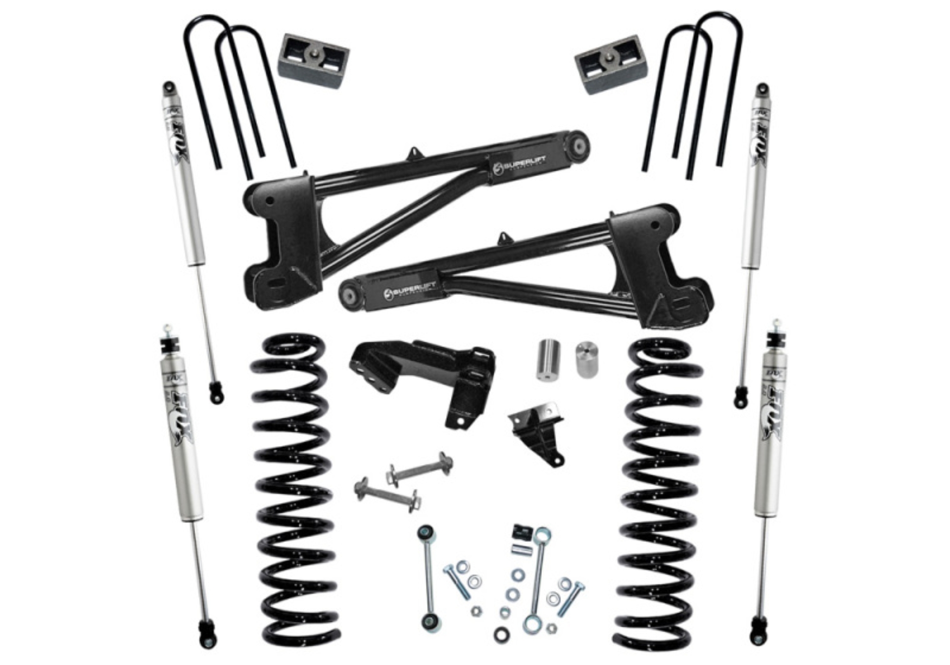 Picture of Superlift 11-16 Ford F-250 SuperDuty 4WD Diesel 4in Lift Kit w/ Repl Radius Arms/Fox 2.0 Shocks