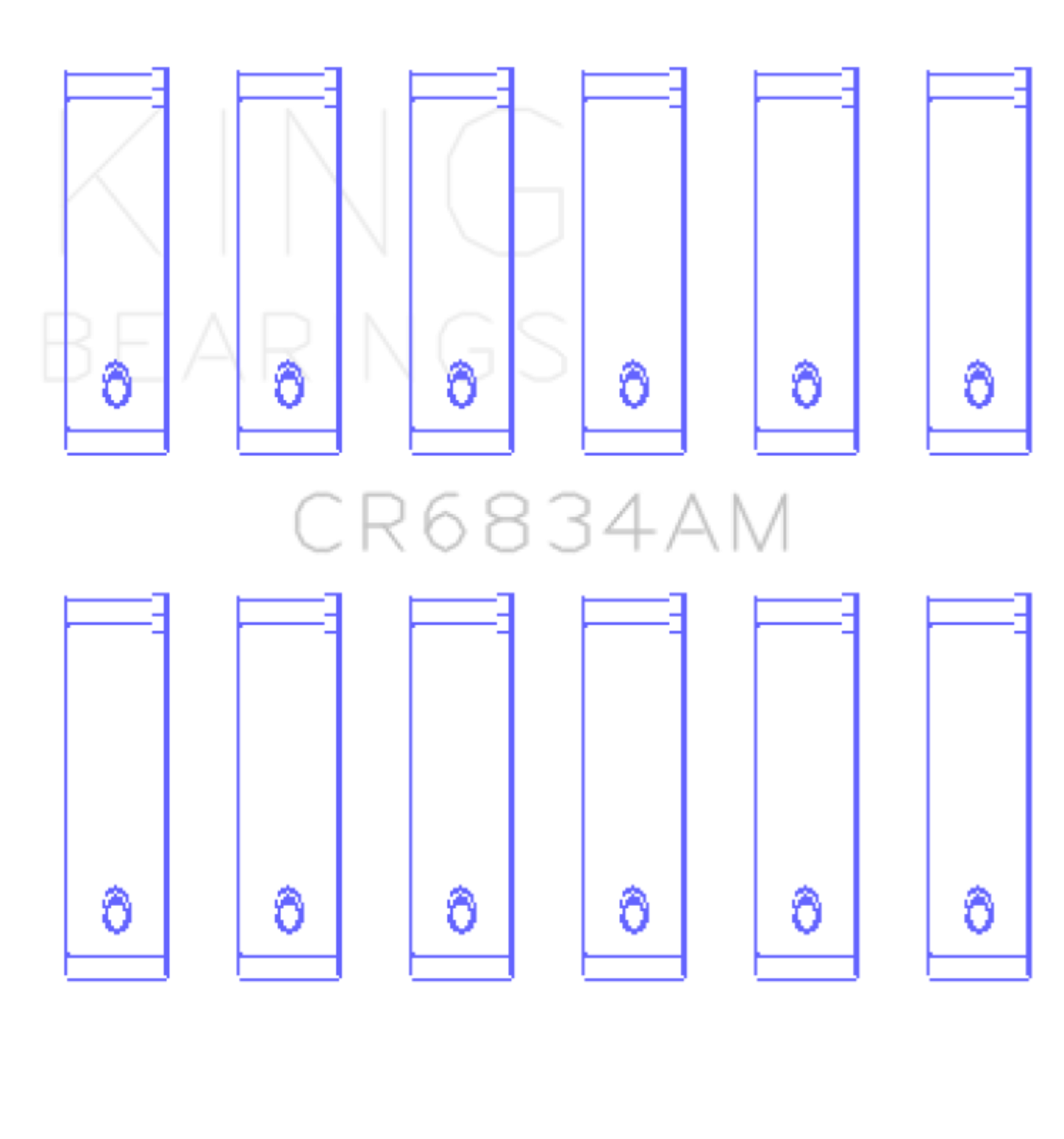 Picture of King Engine Bearings Chrysler 3.3/3.8 V6 +.002 Os/Od (Size +0.50mm) Connecting Rod Bearing Set