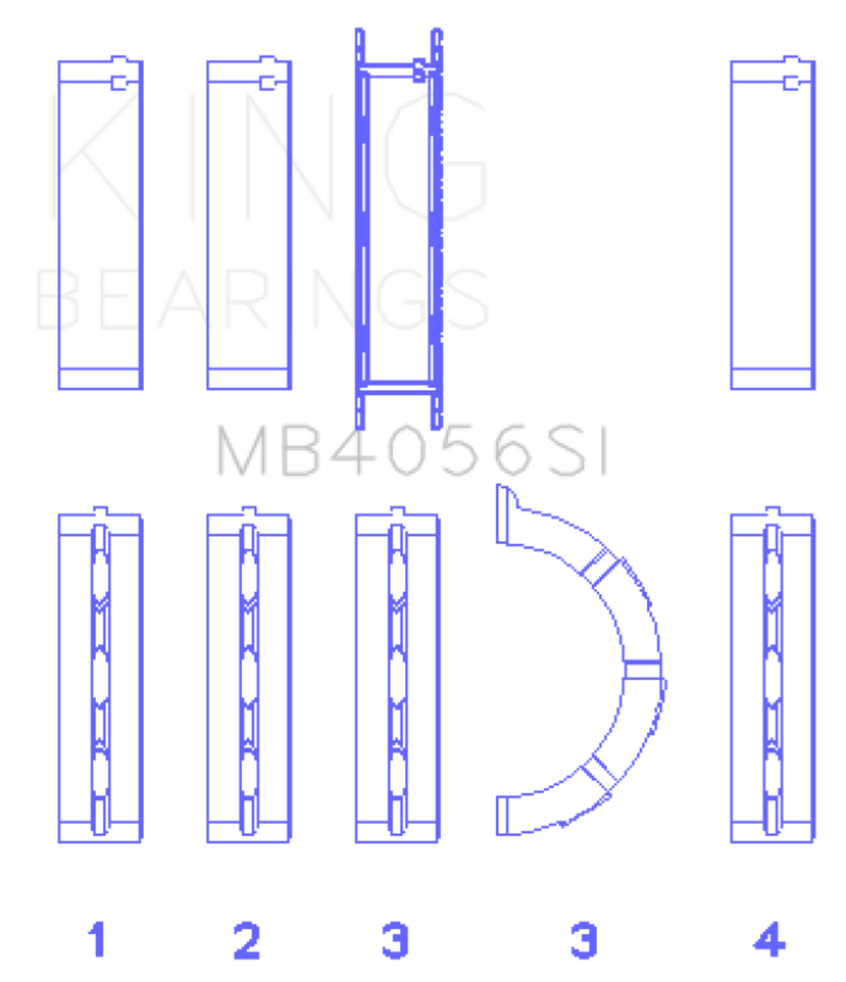 Picture of King Engine Bearings Ford 155 (Size +0.75mm) Main Bearing Set