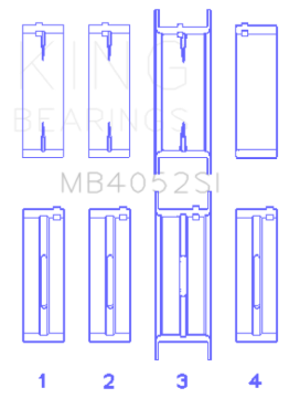 Picture of King Engine Bearings Ford 232 (3.8L) (Size +0.25mm) Main Bearing Set