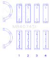 Picture of King Engine Bearings Chrysler 2.7L (Size +0.25mm) Main Bearing Set