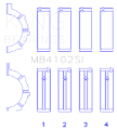 Picture of King Engine Bearings Chrysler 226 (3.7L) (Size +0.25mm) Main Bearing Set