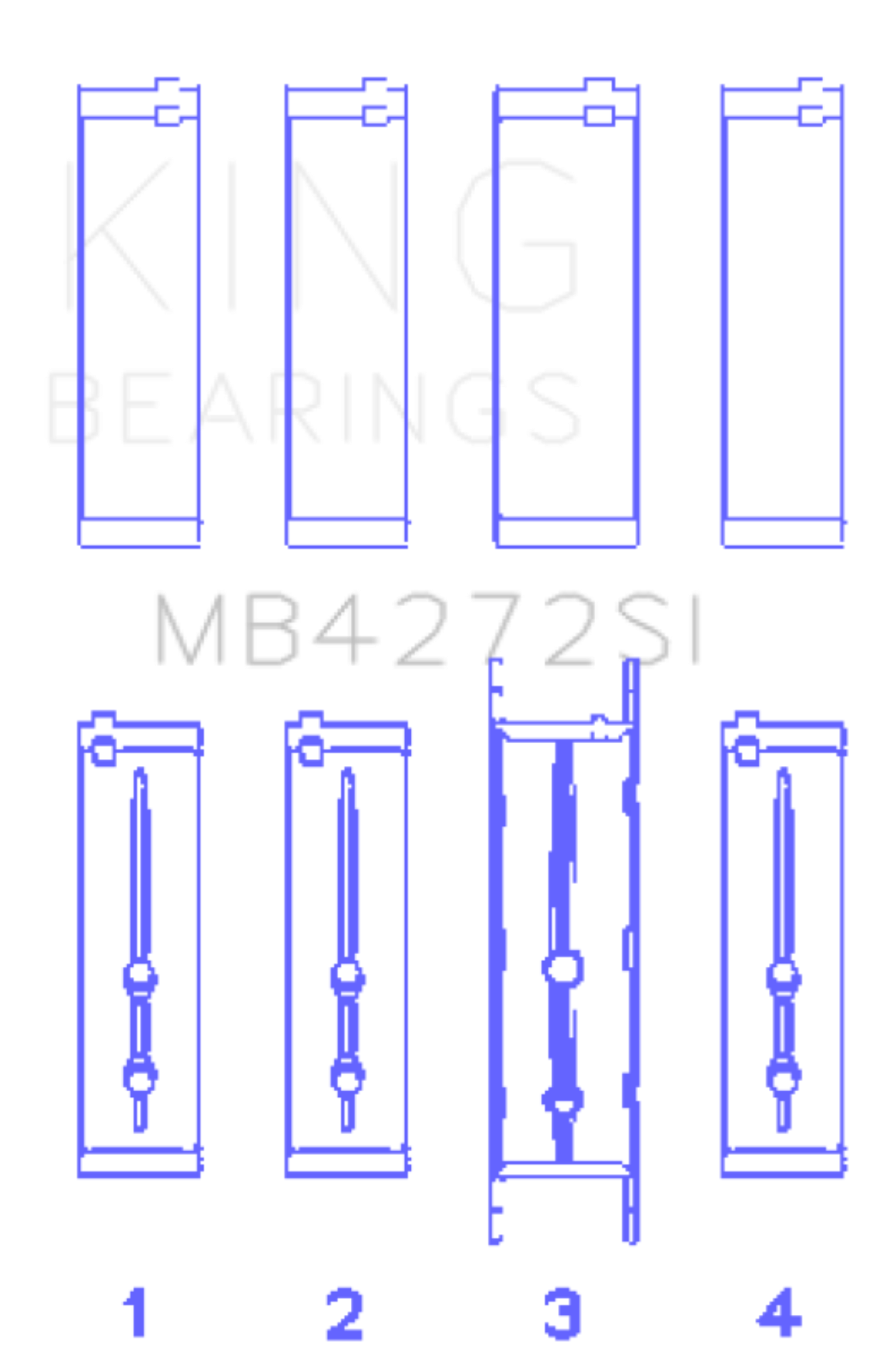 Picture of King Engine Bearings Holden Alloytec 175/190 (Size +.026mm) Main Bearing Set