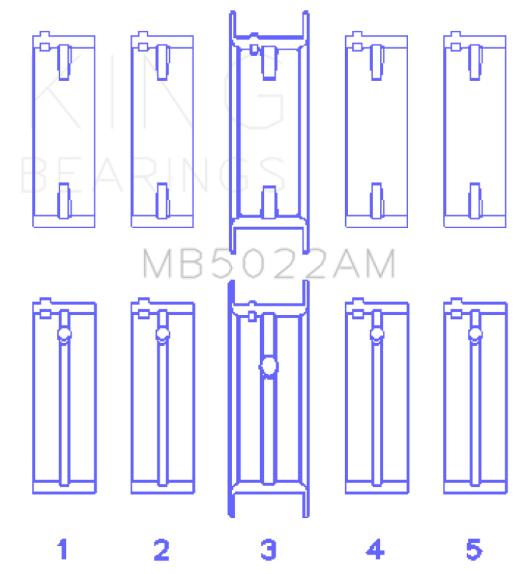 Picture of King Engine Bearings Hyundai G4Ed/G4Ae/G4Fk (Size +0.25mm) Main Bearing Set