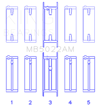Picture of King Engine Bearings Hyundai G4Ed/G4Ae/G4Fk (Size +0.25mm) Main Bearing Set