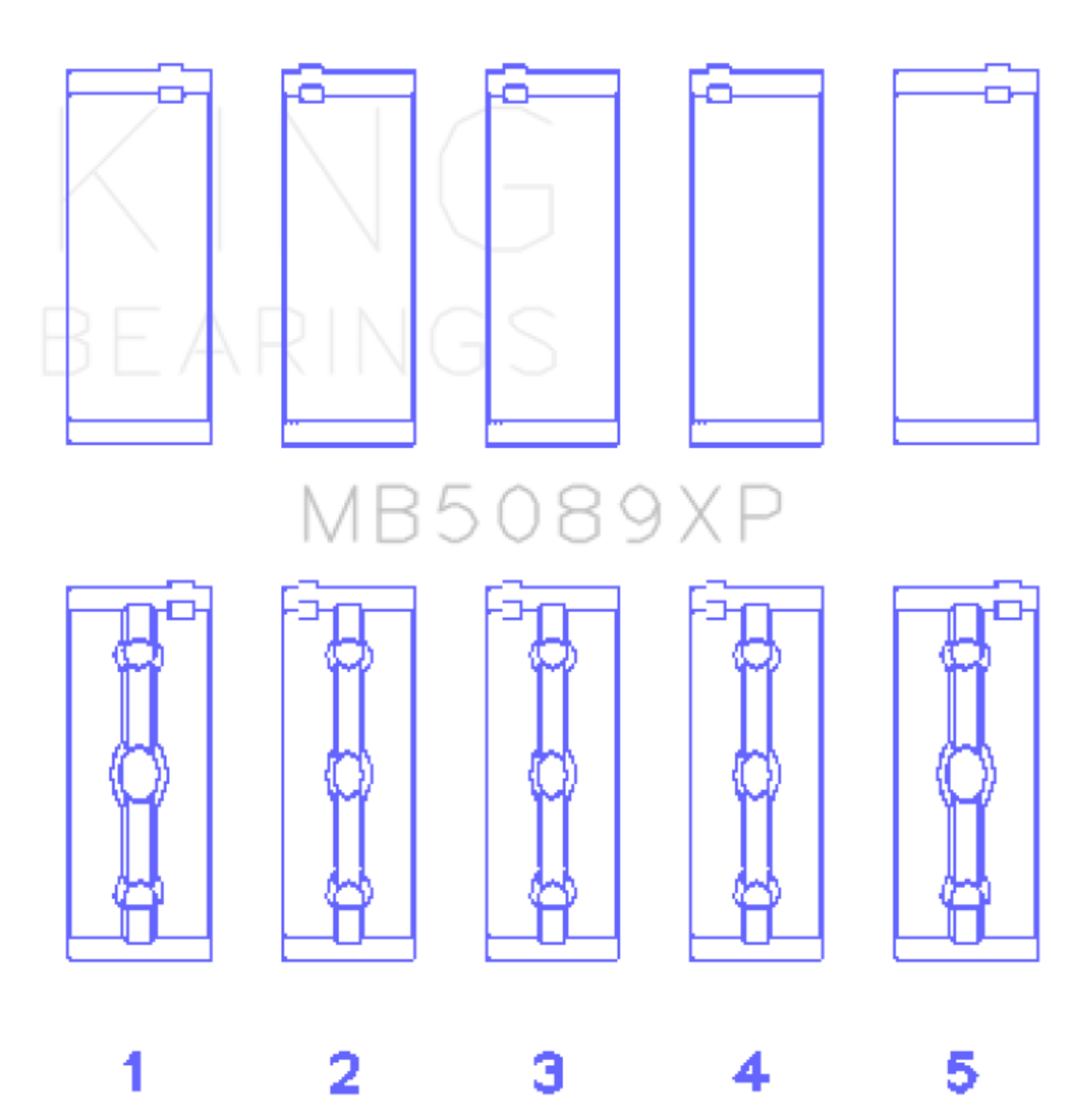 Picture of King Engine Bearings Toyota 1Rz/2Rz/3Rz (Size +.026mm) Main Bearing Set