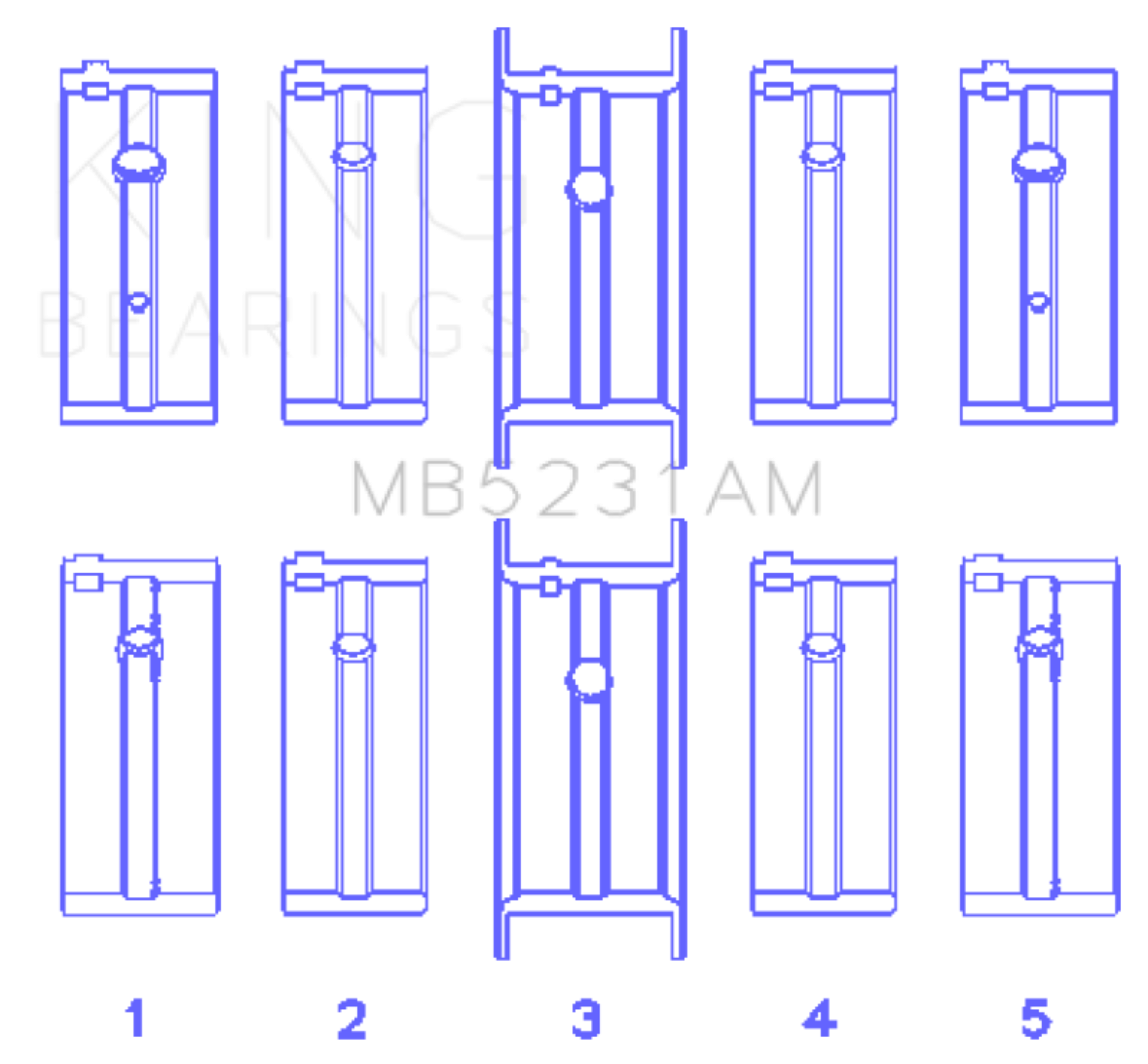 Picture of King Engine Bearings Nissan L13/L14/Z18 (Size +0.25mm) Main Bearing Set
