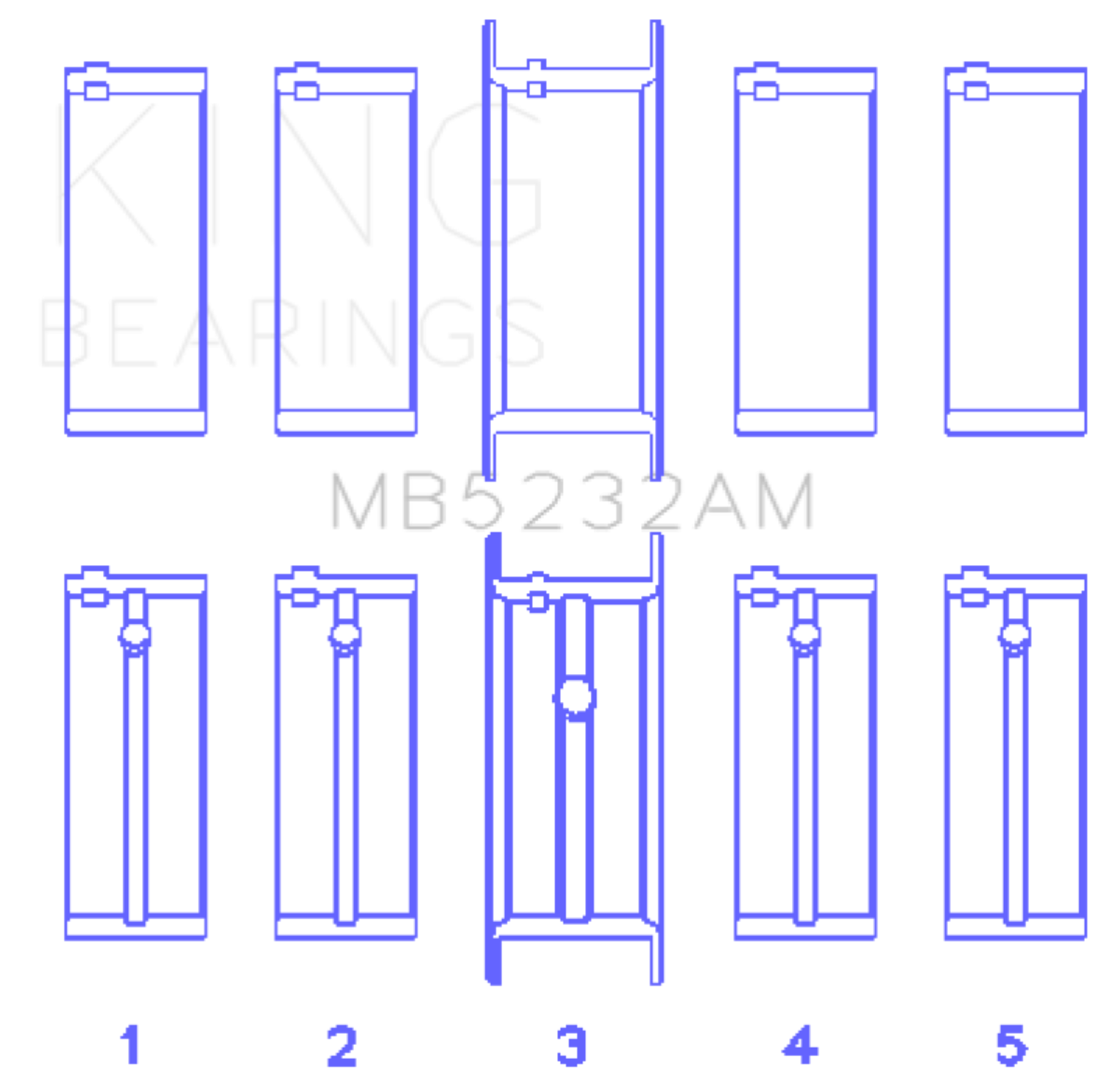 Picture of King Engine Bearings Nissan Datsun A12/(Size +0.50mm) Main Bearing Set