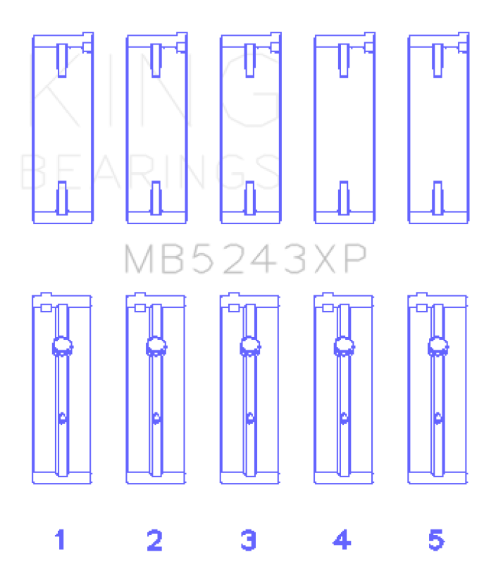 Picture of King Engine Bearings Nissan Sr20DE (Size +.026mm) Main Bearing Set
