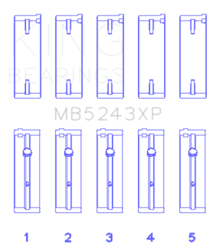 Picture of King Engine Bearings Nissan Sr20DE (Size +.026mm) Main Bearing Set