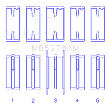Picture of King Engine Bearings Ford 140Ci /2.3Liter/L4 (Size +0.75mm) Main Bearing Set