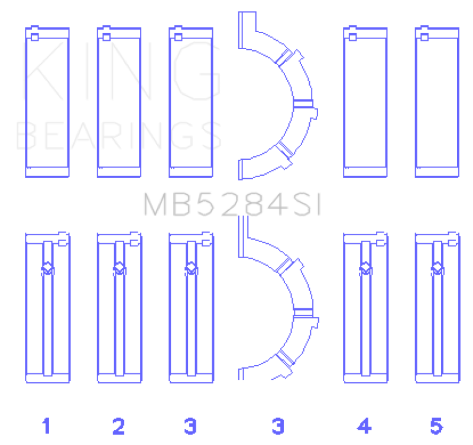 Picture of King Engine Bearings Chrysler/Jeep 287Ci 4.7L (Size +0.75mm) Main Bearing Set