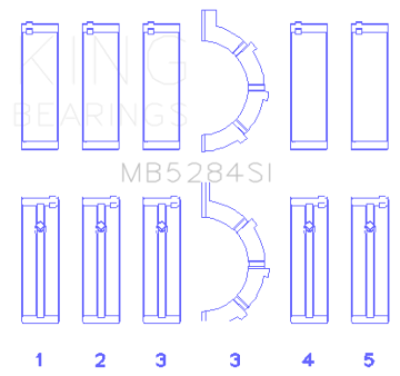 Picture of King Engine Bearings Chrysler/Jeep 287Ci 4.7L (Size +1.0mm) Main Bearing Set