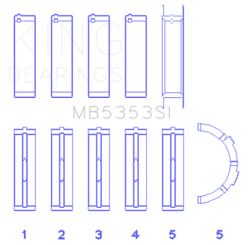 Picture of King Engine Bearings Ford 281 4.6L Sohc 16V (Size +0.50mm) Main Bearing Set