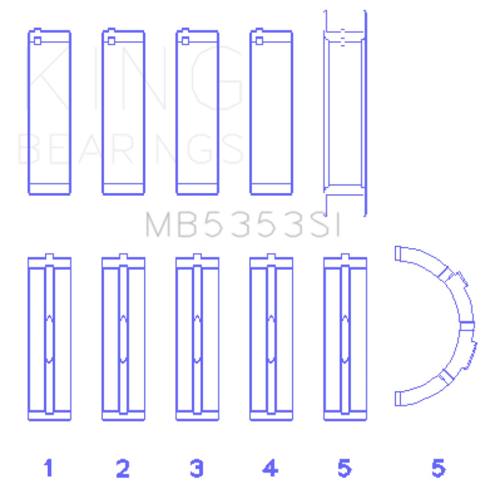 Picture of King Engine Bearings Ford 281 4.6L Sohc 16V (Size +0.25mm) Main Bearing Set
