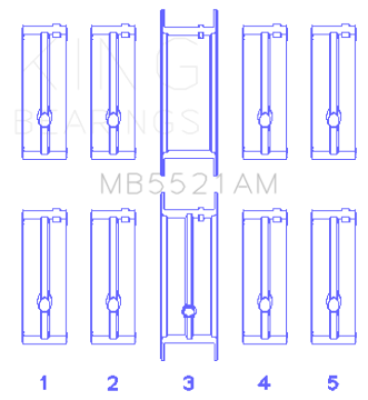 Picture of King Engine Bearings Chrysler 2.2 (Size +1.0mm) Main Bearing Set