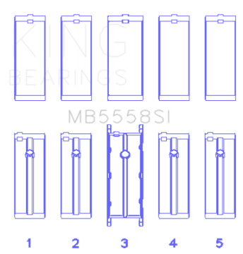 Picture of King Engine Bearings Ford R6A/114Ci 1.9L/121Ci 2.0L (Size +1.0mm) Main Bearing Set