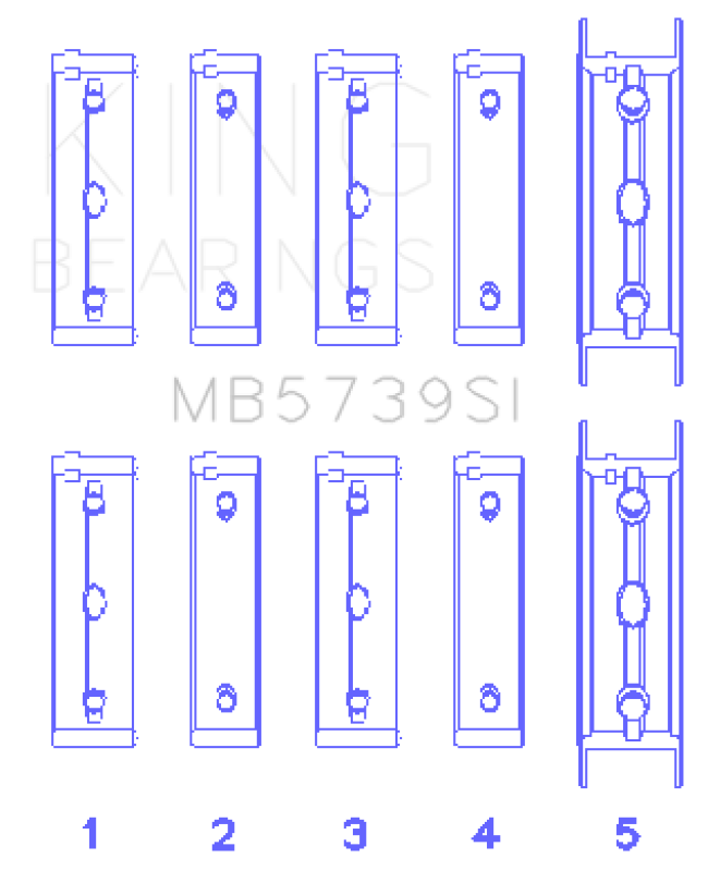 Picture of King Engine Bearings KING Main Bearings - MB5739SI0.5