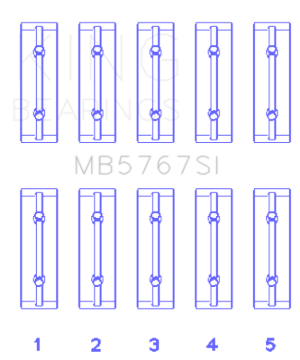 Picture of King Engine Bearings Nissan Hr15/16DE (Size +0.25mm) Main Bearing Set