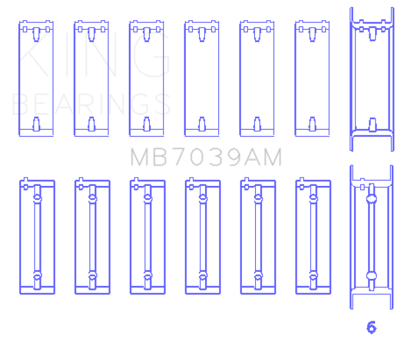 Picture of King Engine Bearings KING Main Bearings - MB7039AM1.0