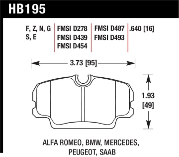 Picture of Hawk 84-4/91 BMW 325 (E30) Blue 9012  Race Front Brake Pads