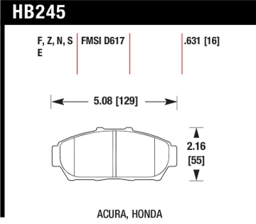 Picture of Hawk 94-01 Acura Integra (excl Type R)  HPS Street Front Brake Pads