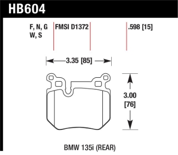 Picture of Hawk BMW 135i HPS Street Rear Brake Pads