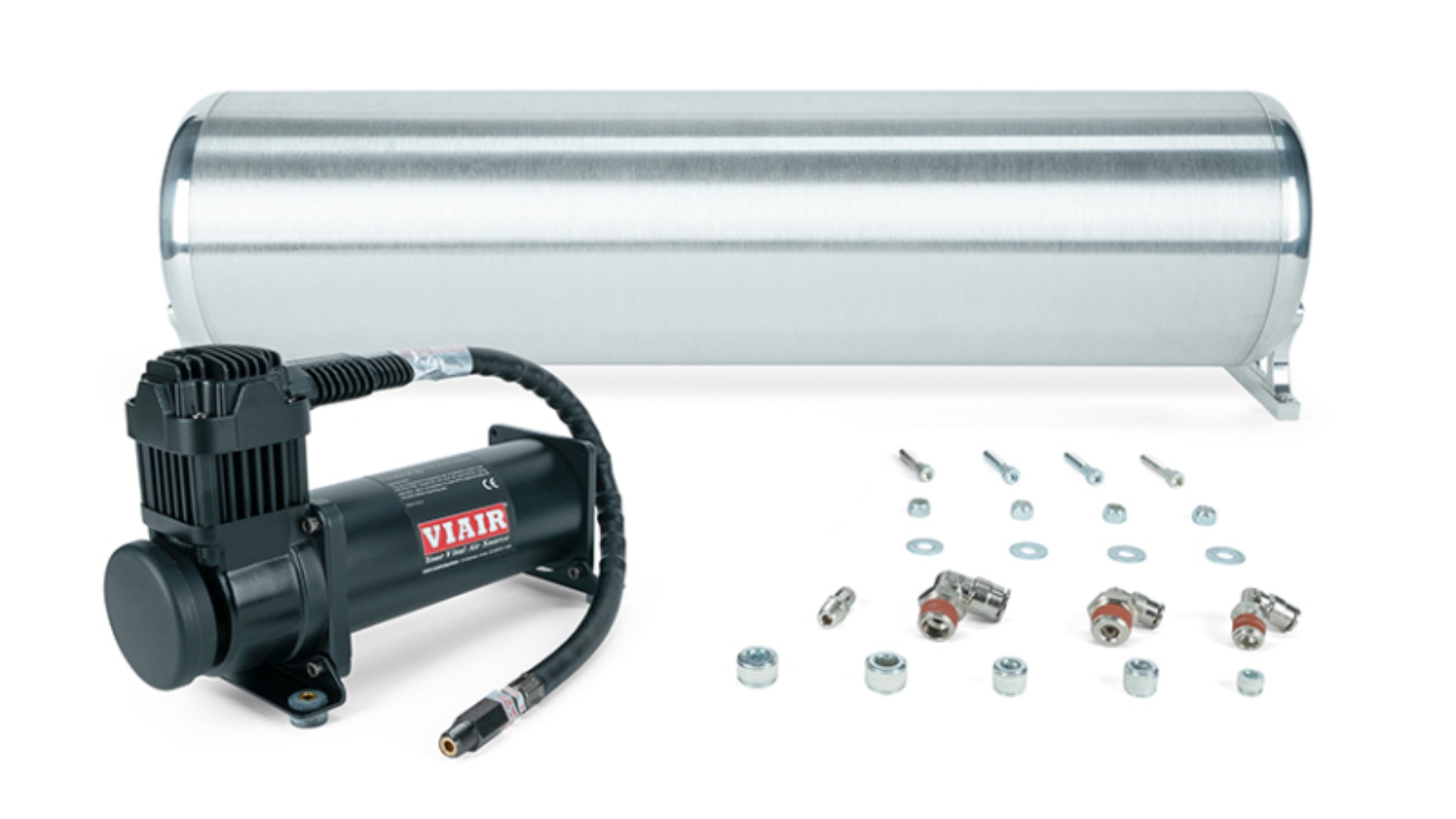 Picture of Air Lift 24in FLO Tank w/ Viair 444c Black Compressor (Incl. Fittings & Tank Mounting Hardware)