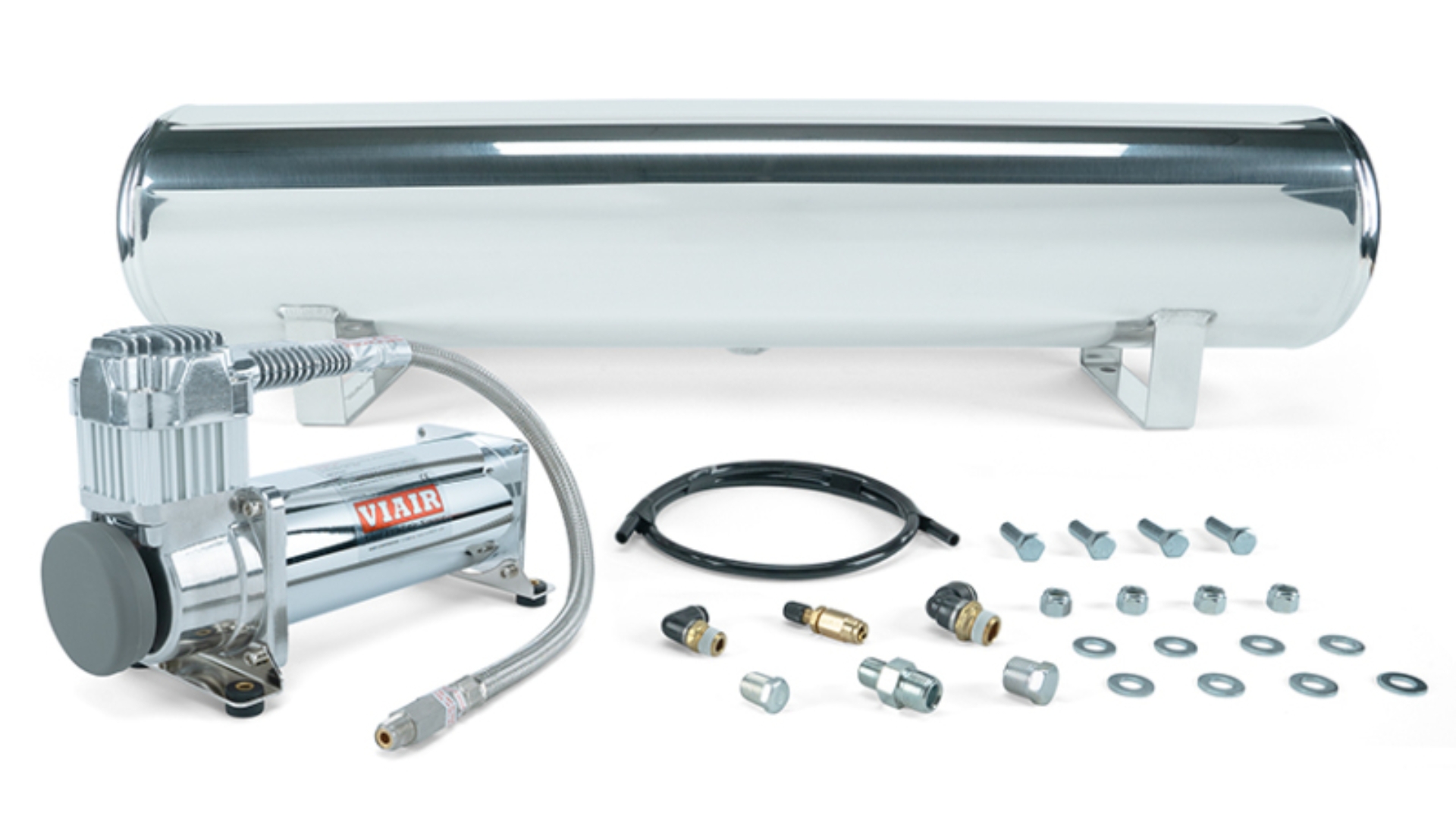 Picture of Air Lift 4 Gal. Polished Tank w/ Viair 444c Chrome Compressor (Incl. Fittings & Mounting Hardware)