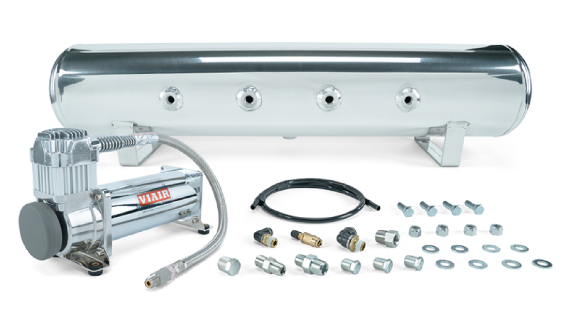 Picture of Air Lift 4 Gal. 7-Port Tank w/ Viair 444c Chrome Compressor (Incl. Fittings & Mounting Hardware)