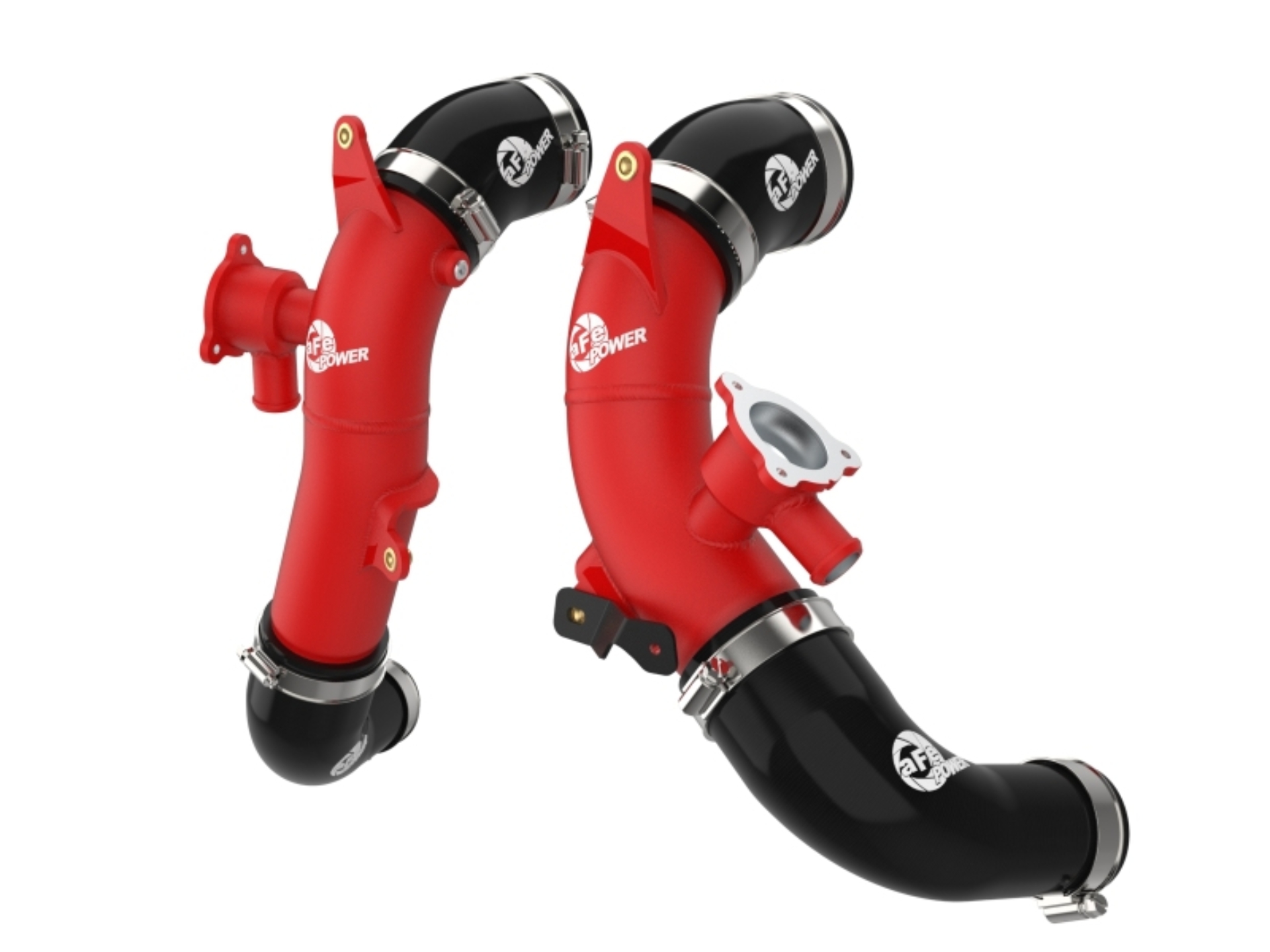 Picture of aFe 23-24 Toyota Sequoia V6-3.4L Hybrid BladeRunner 2.5in Aluminum Hot Charge Pipe - Red