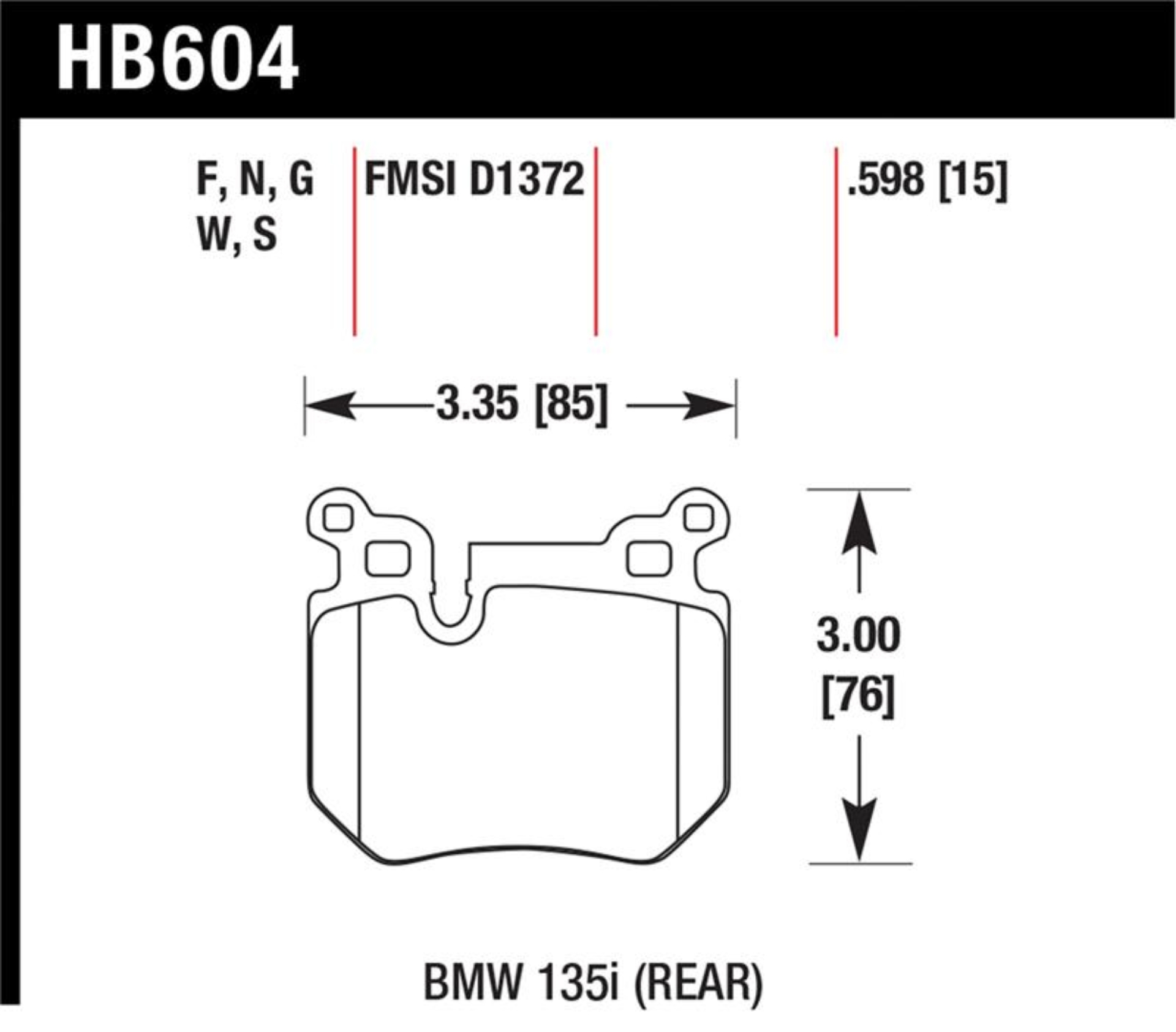 Picture of Hawk BMW 135i DTC-30 Race Rear Brake Pads